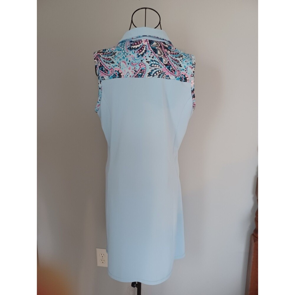 Golf Dress Womens Sz L Jack Smith Lt Blue Floral POCKETS! - Picture 2 of 5